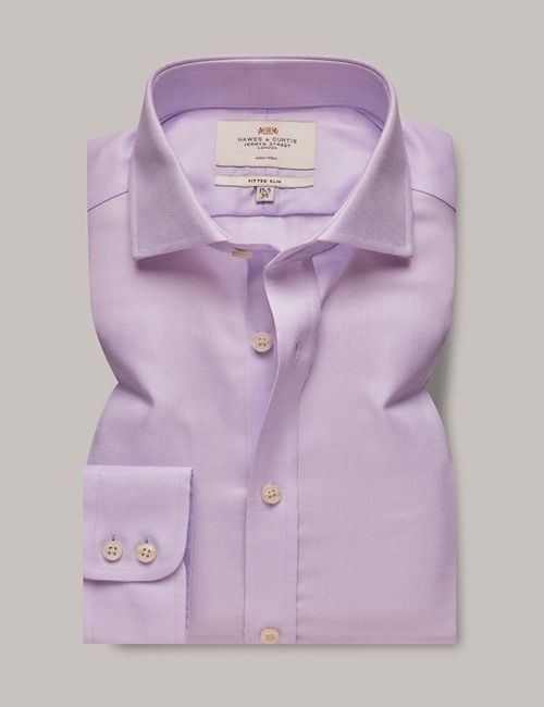 Fitted Slim Lilac & White Fabric Interest Non-Iron Shirt-preview