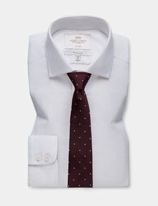 Fitted Slim Grey & White Textured Weave Non-Iron Shirt-preview2
