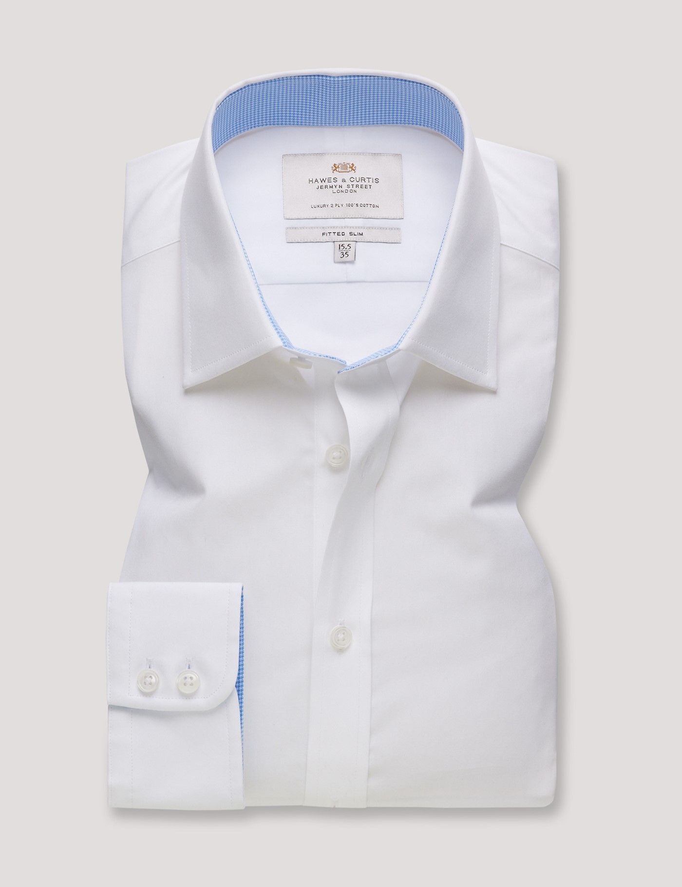 Fitted Slim White Poplin Shirt - Contrast Detail-preview