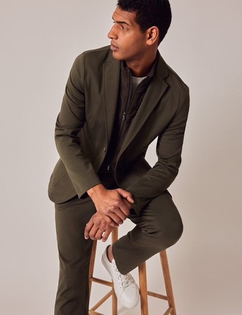 Caxndycing Herren Anzug 2-teilig - Slim Fit Stretch Business Anzug