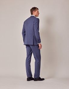 Blue & Pink Prince of Wales Check Tailored Suit Jacket - 1913 Collection-preview3