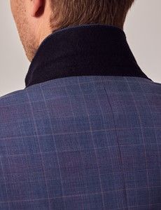 Blue & Pink Prince of Wales Check Tailored Suit Jacket - 1913 Collection-preview4