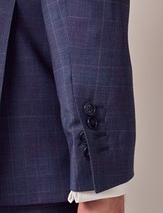 Blue & Pink Prince of Wales Check Tailored Suit Jacket - 1913 Collection-preview6