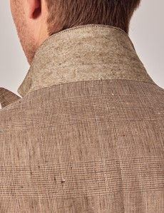 Brown Plaid Double Breasted Linen Tailored Suit - 1913 Collection-preview5