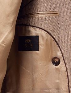 Brown Plaid Double Breasted Linen Tailored Suit - 1913 Collection-preview8