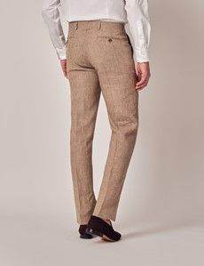 Brown Plaid Double Breasted Linen Tailored Suit - 1913 Collection-preview13