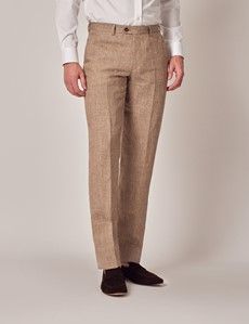 Brown Plaid Double Breasted Linen Tailored Suit - 1913 Collection-preview11
