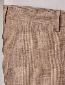 Brown Plaid Double Breasted Linen Tailored Suit - 1913 Collection-preview12