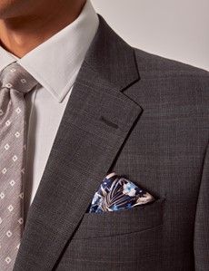 Dark Grey Plaid Tailored Italian Suit Jacket - 1913 Collection-preview1