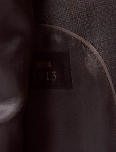 Dark Grey Plaid Tailored Italian Suit Jacket - 1913 Collection-preview3