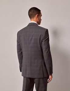 Dark Grey Plaid Tailored Italian Suit Jacket - 1913 Collection-preview4
