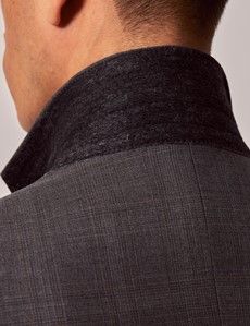 Dark Grey Plaid Tailored Italian Suit Jacket - 1913 Collection-preview5