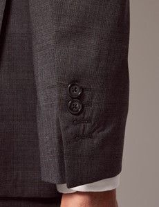 Dark Grey Plaid Tailored Italian Suit Jacket - 1913 Collection-preview6
