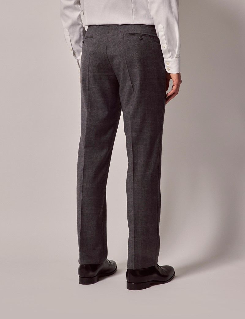 Men's Dark Grey Check Italian Tailored Suit - 1913 Collection | Hawes ...