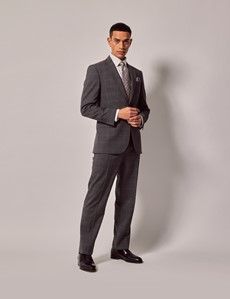 Dark Grey Plaid Italian Tailored Suit - 1913 Collection