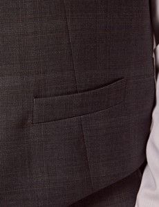 Dark Grey Plaid Italian Wool 3 Piece Tailored Fit Suit - 1913 Collection-preview10