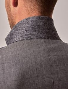 Grey Windowpane Check Italian Tailored Suit Jacket - 1913 Collection-preview4