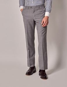 Grey Windowpane Check Italian Tailored Suit - 1913 Collection-preview7