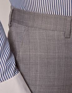 Grey Windowpane Check Italian Tailored Suit - 1913 Collection-preview8