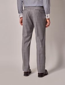 Grey Windowpane Check Italian Tailored Suit - 1913 Collection-preview9