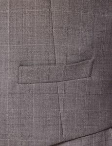 Grey Windowpane Check 3 Piece Tailored Italian Suit  - 1913 Collection-preview9