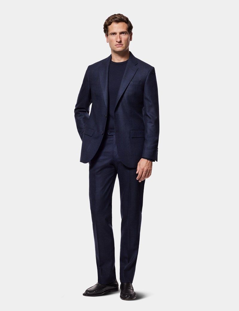Tailored Fit Dark Blue Check 1913 Suit thumbnail 4