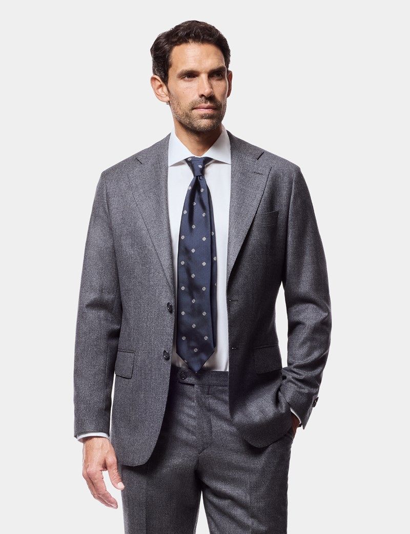 Tailored Fit Grey Crosshatch 1913 Suit Jacket thumbnail 2