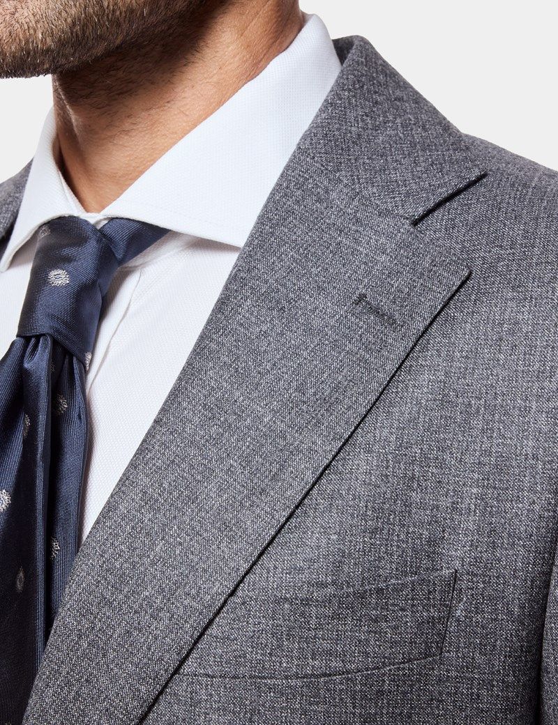 Tailored Fit Grey Crosshatch 1913 Suit Jacket thumbnail 3