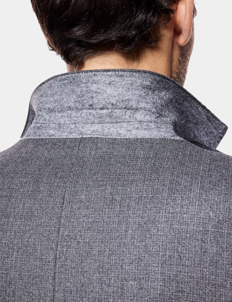 Tailored Fit Grey Crosshatch 1913 Suit Jacket thumbnail 6