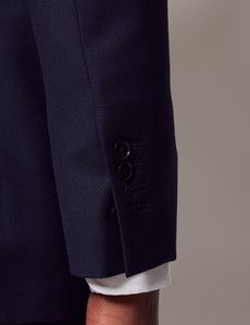 Navy Tonal Plaid 3 Piece Slim Suit-preview5
