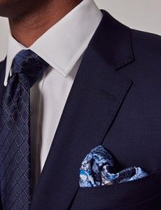 Navy Tonal Plaid 3 Piece Slim Suit-preview2