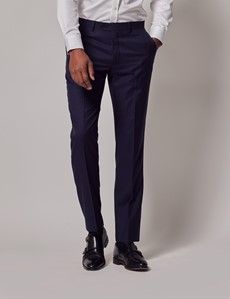 Navy Tonal Plaid 3 Piece Slim Suit-preview11