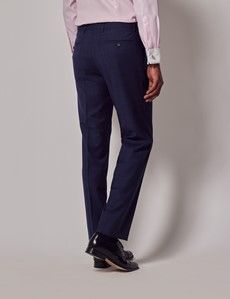 Navy & Red Prince of Wales Check Slim Suit Jacket-preview8