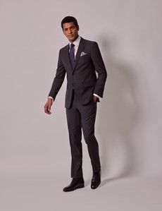Slim Fit Charcoal Tonal Plaid Suit-preview11