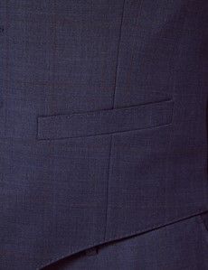 Blue & Brown Windowpane Check 3 Piece Slim Suit-preview7
