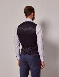 Blue & Brown Windowpane Check 3 Piece Slim Suit-preview8