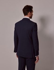 Indigo Small Check Slim Suit Jacket-preview4