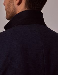 Indigo Small Check Slim Suit Jacket-preview5