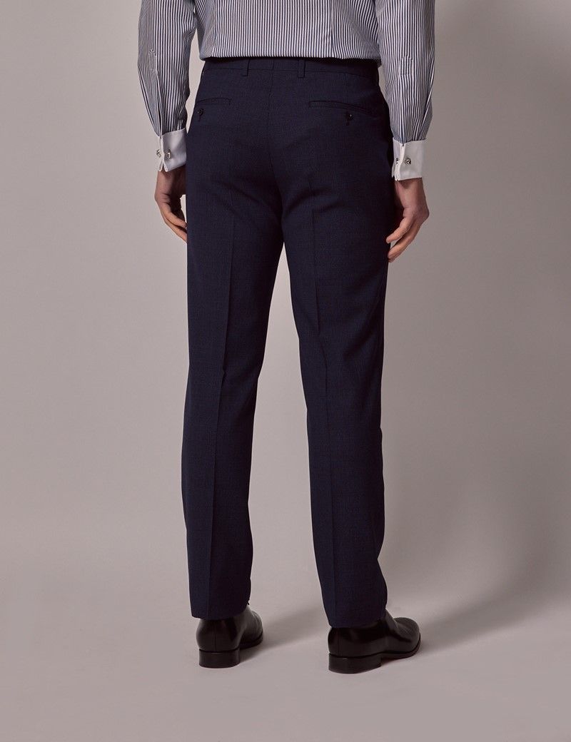 Men's Indigo Small Check Slim Suit | Hawes & Curtis