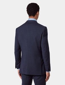 Slim Fit Navy Check Suit Jacket