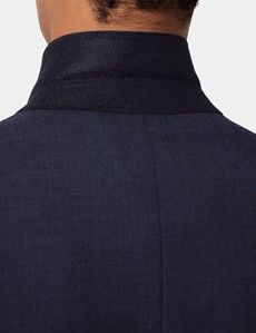 Slim Fit Navy Check Suit Jacket