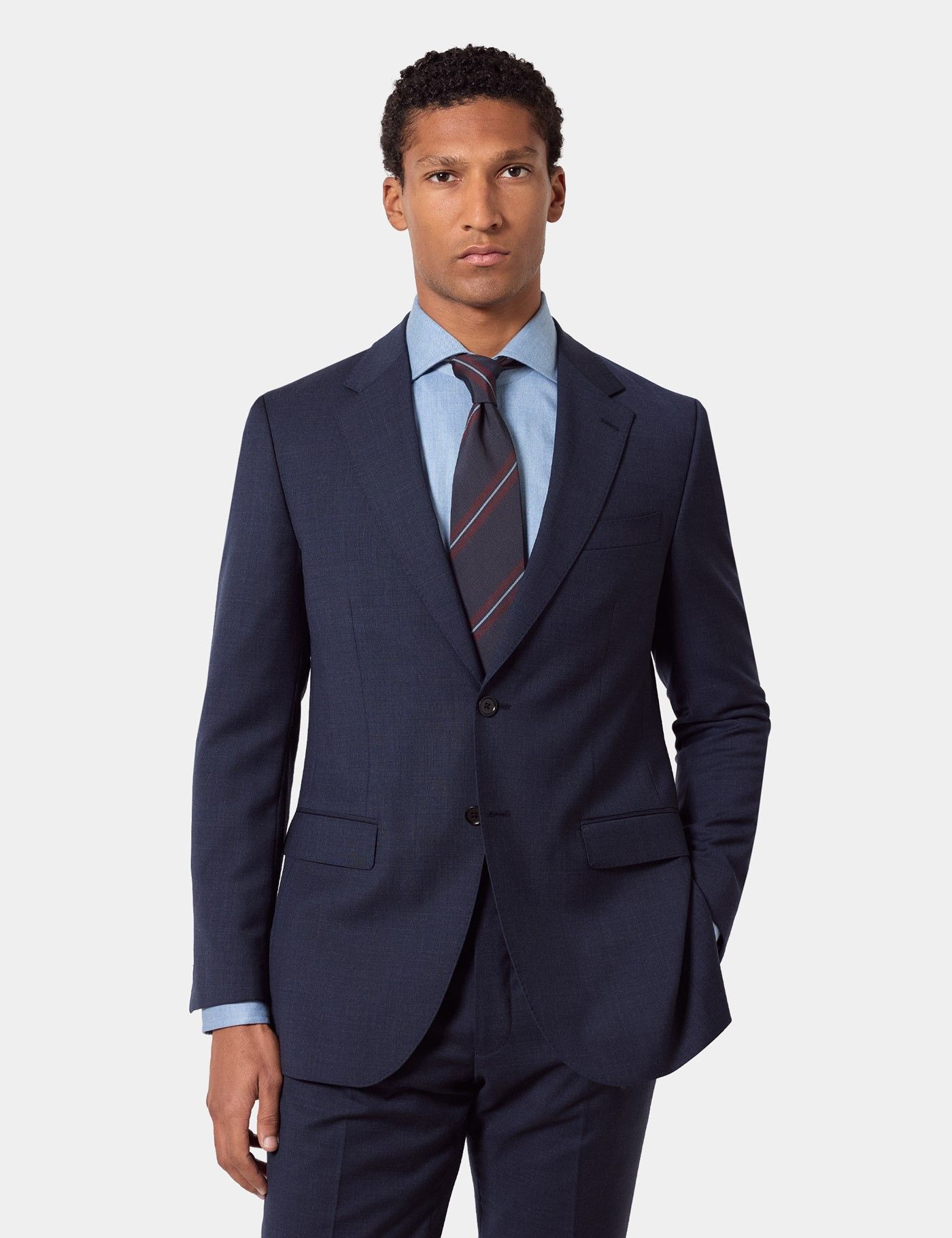 Slim Fit Navy Check Suit
