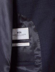 Slim Fit Navy Check Suit