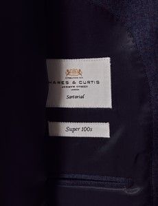 Blue & Red Prince of Wales Plaid Slim Suit Jacket-preview3