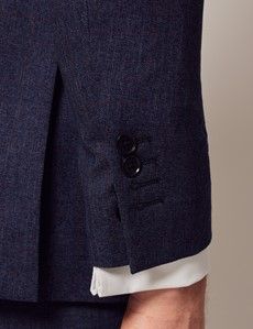 Blue & Red Prince of Wales Plaid Slim Suit Jacket-preview6