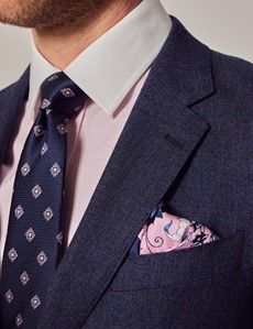Blue & Red Prince of Wales Plaid Slim Suit Jacket-preview1