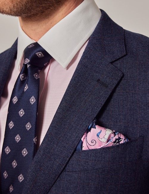 Blue & Red Prince of Wales Plaid Slim Suit Jacket-preview