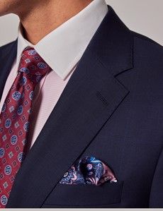 Navy Windowpane Check Tailored Suit Jacket - 1913 Collection-preview1