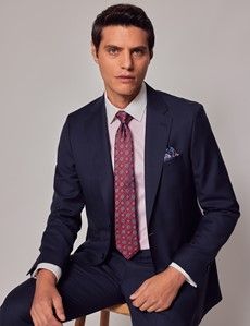 Navy Windowpane Check Tailored Suit Jacket - 1913 Collection