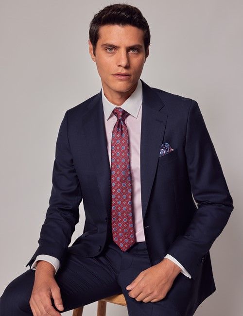 Navy Windowpane Check Tailored Suit Jacket - 1913 Collection